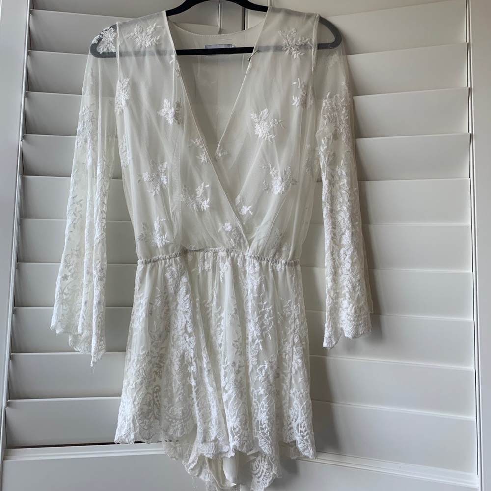 Princess Polly Lioness white lace romper